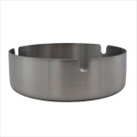 Scrumiera rotunda din metal, Wei, 10 cm, culoare argintiu